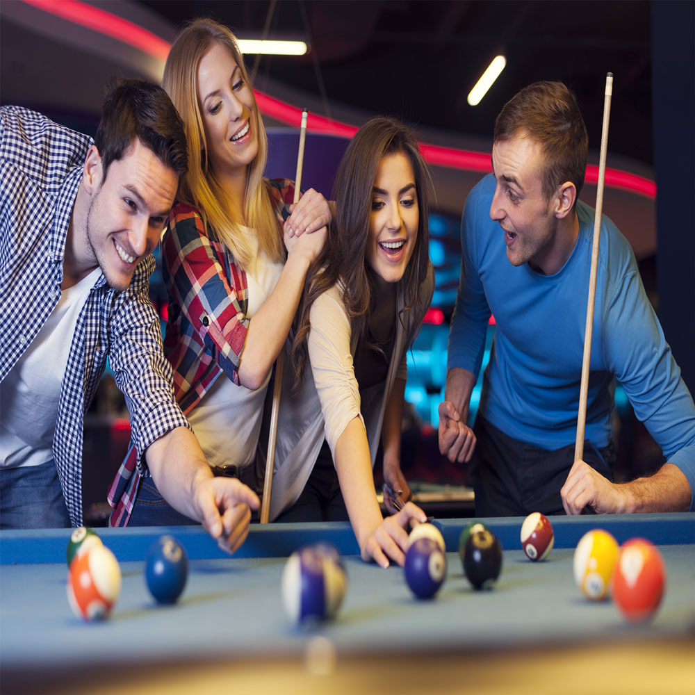 Venue’s pool tables provide a fun activity for a corporate party